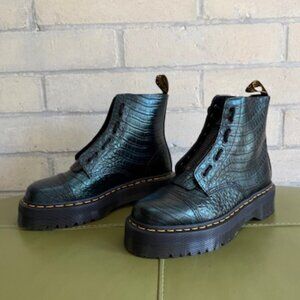 Dr. Martens Sinclair leather croc emboss green boots size US W 11 / UK 9 NIB